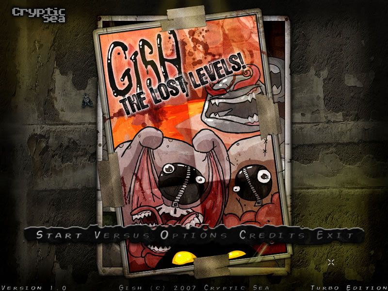 This Is a Cry for Help (Windows) screenshot: Gish: The Lost Levels (title screen)