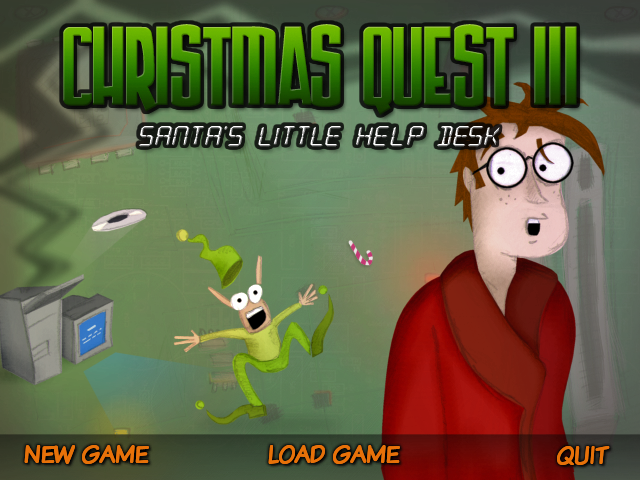 Christmas Quest 3: Santa's Little Help Desk (Windows) screenshot: Title screen