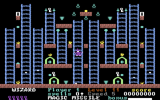 Ultimate Wizard (Commodore 64) screenshot: Lots of ladders on this level...