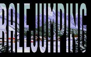 Winter Supersports 92 (Atari ST) screenshot: First discipline: "Balejumping". Intro. The intro is the same for all disciplines, but with different text