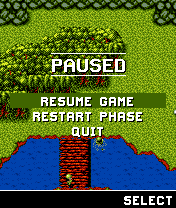 Cannon Fodder (J2ME) screenshot: Pause menu