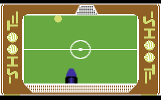 World Cup Soccer (Commodore 64) screenshot: 2nd Half. Shooting.