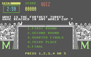 World Cup Soccer (Commodore 64) screenshot: Don't know.