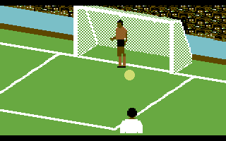 World Cup Soccer (Commodore 64) screenshot: 2nd Half. Heading.