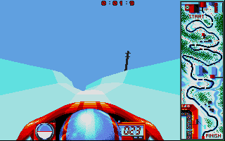 Winter Supersports 92 (Atari ST) screenshot: Second discipline Bobsleight is also played in 3D