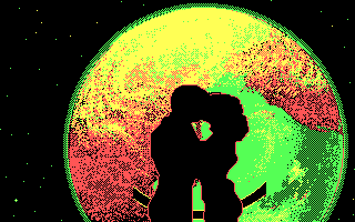 S.D.I. (DOS) screenshot: Kissing Natalya.