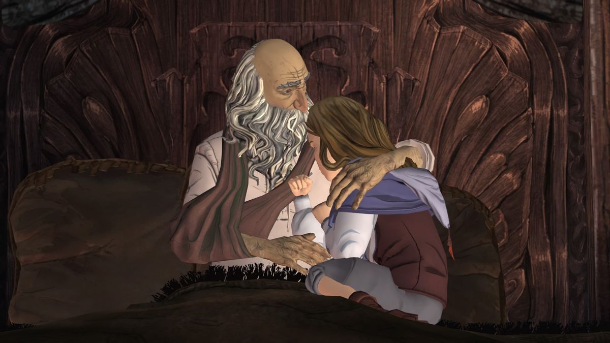 King's Quest: Chapter V - The Good Knight (PlayStation 4) screenshot: Gwendolyn just found out her grandfather is dying