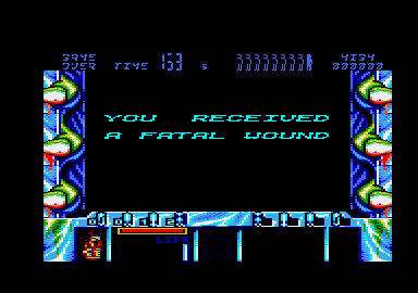 Space Gun (Amstrad CPC) screenshot: Game over