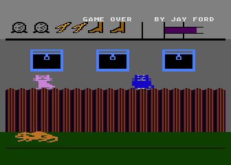Cat-Nap (Atari 8-bit) screenshot: Game over