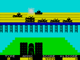 3D Tanx (ZX Spectrum) screenshot: My fired shell just missed the target