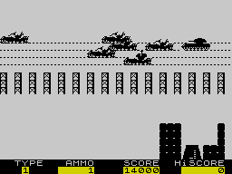 3D Tanx (ZX Spectrum) screenshot: I was directly hit into the exposed turret