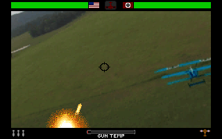 Wing Nuts: Battle in the Sky (DOS) screenshot: Shooting Gameplay
