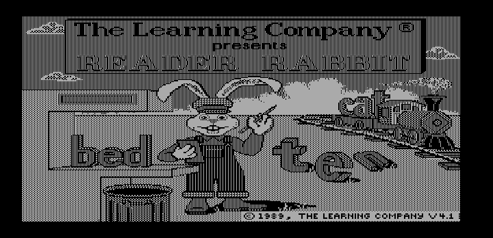 Reader Rabbit (DOS) screenshot: Title Screen (Hercules Monochrome)