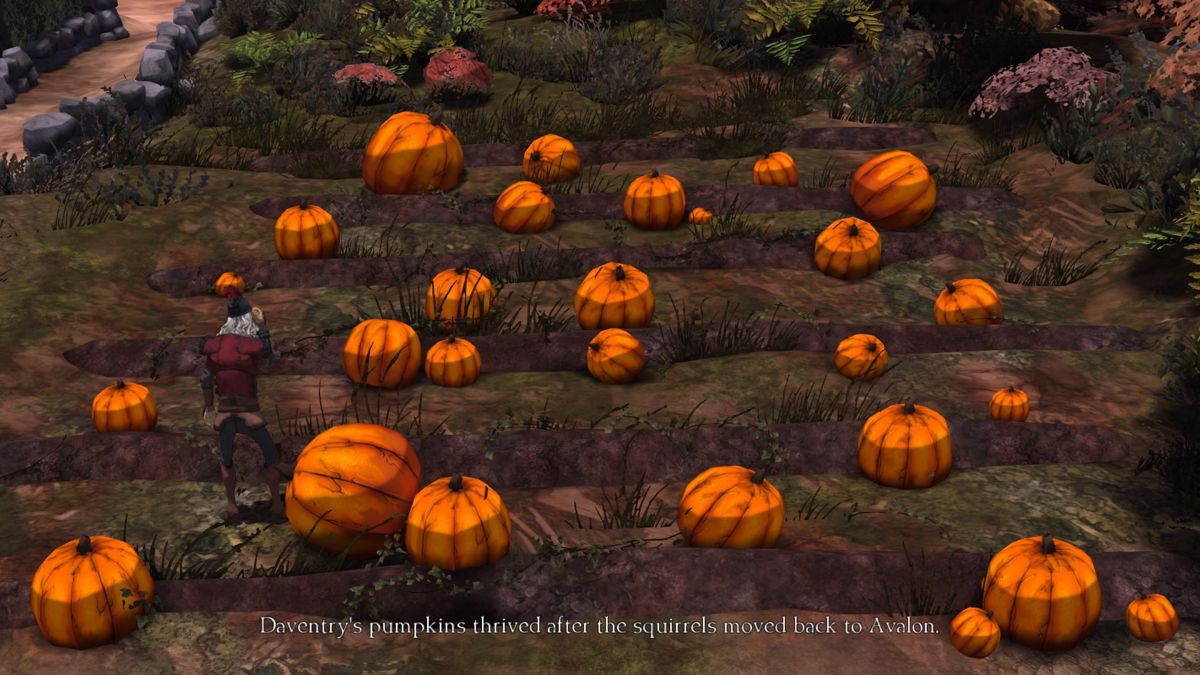 King's Quest: Chapter V - The Good Knight (PlayStation 4) screenshot: Daventry's pumpkins are thriving again