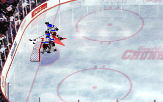 Wayne Gretzky and the NHLPA All-Stars (DOS) screenshot: ...until a goal occasion arises.
