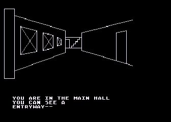The Haunted Palace (Atari 8-bit) screenshot: Description of Hallway