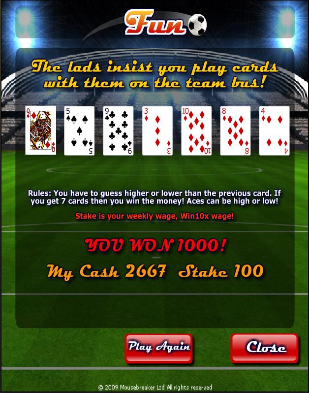 Jumpers for Goalposts 2 (Browser) screenshot: Playing cards on the bus on the way home