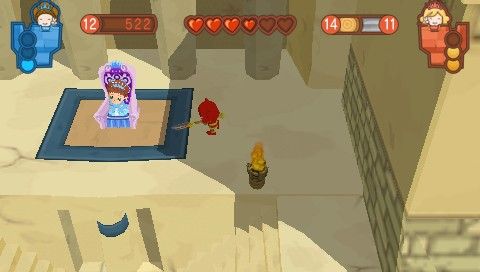 Fat Princess: Fistful of Cake (PSP) screenshot: Enemy princess in enemy castle