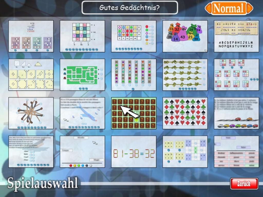 Extra Brain Power (Windows) screenshot: Choose a game