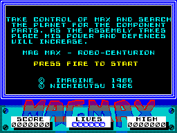 MagMax (ZX Spectrum) screenshot: Start of game