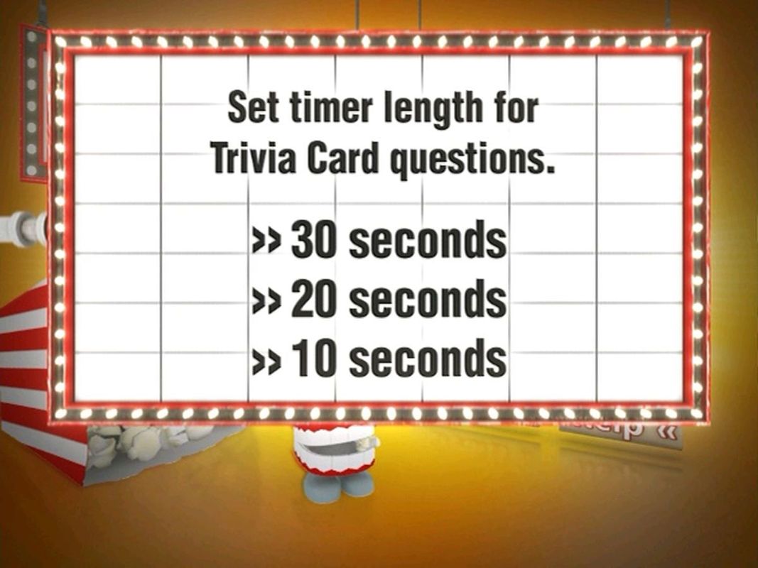 Scene It?: Comedy Movies (DVD Player) screenshot: The game's default setting fallows thirty seconds to answer a trivia question but this can be changed