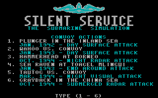 Silent Service (PC Booter) screenshot: Available convoy actions