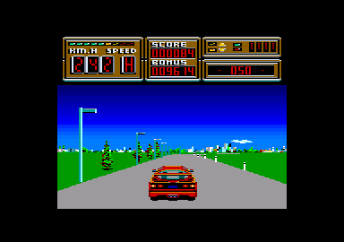 F40 Pursuit Simulator (Amstrad CPC) screenshot: Some scenery (Plus/GX4000)