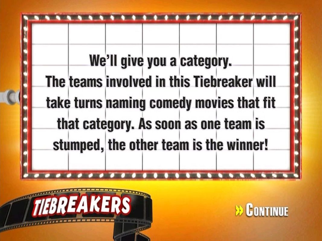 Scene It?: Comedy Movies (DVD Player) screenshot: An example of a tiebreaker question