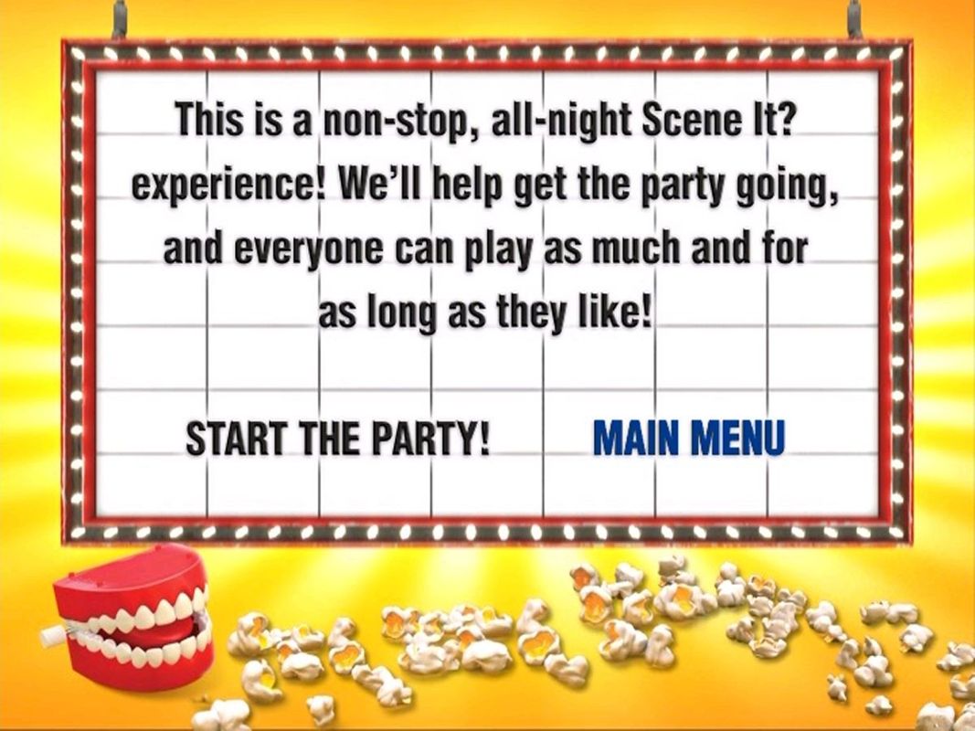 Scene It?: Comedy Movies (DVD Player) screenshot: Party Mode: This is a non-stop question mode