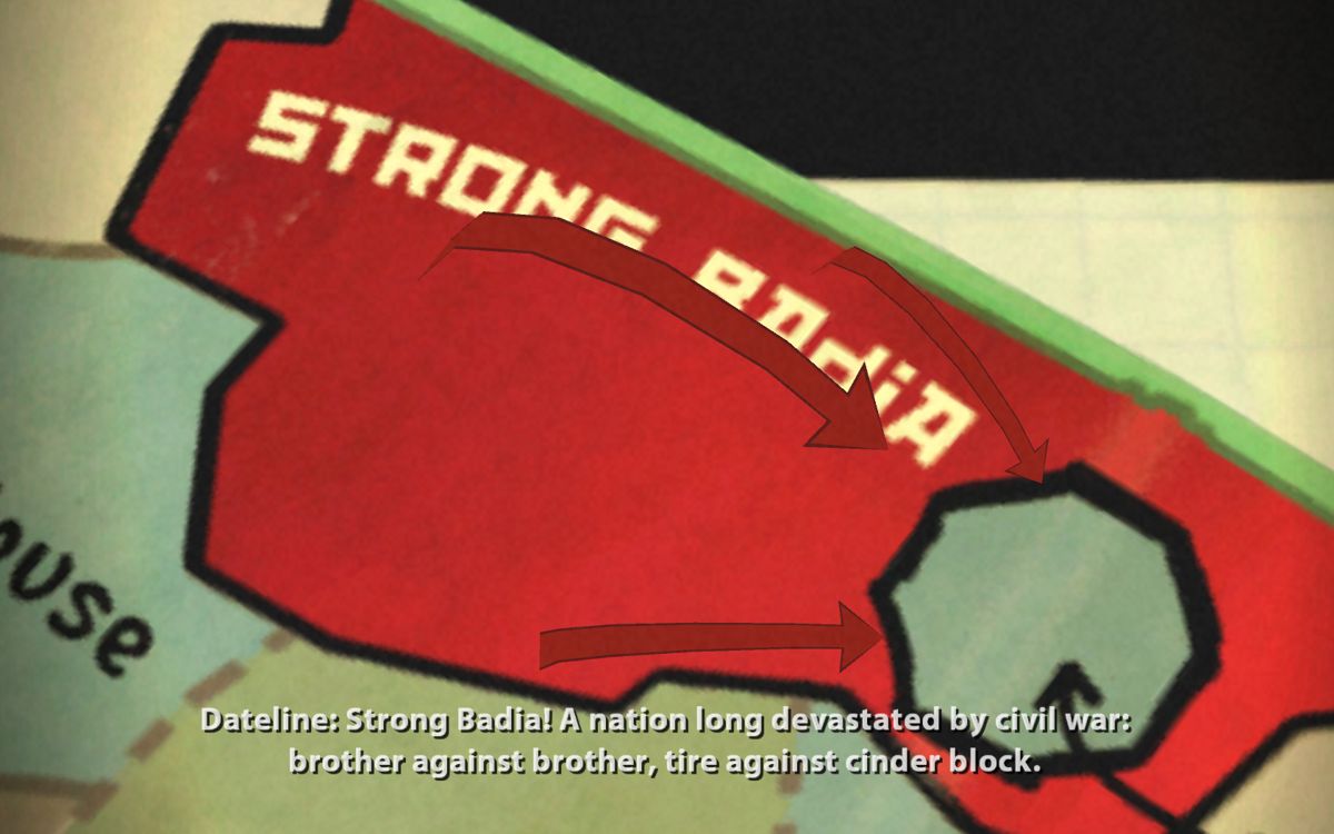 Strong Bad's Cool Game for Attractive People: Episode 2 - Strong Badia the Free (Windows) screenshot: An in-depth documentary overlooking the dramatic events in the Free Country, USA