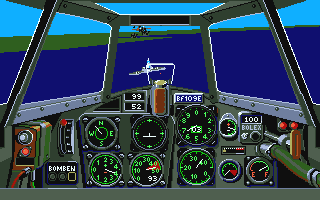 Their Finest Hour: The Battle of Britain (Atari ST) screenshot: Bombers taking flak from the ships but the bombs are hitting the ship with some splash miss
