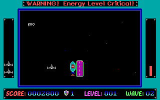 Galactic Battle (DOS) screenshot: Docking with the starbase