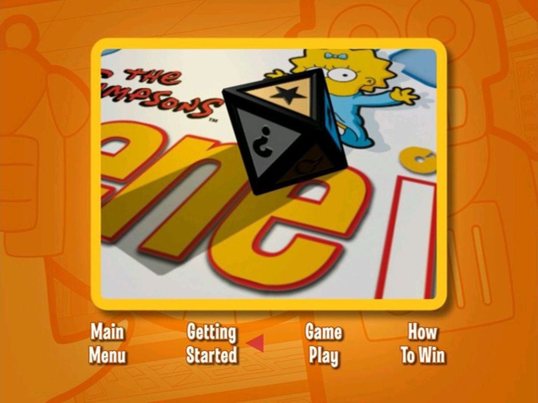 Scene It?: The Simpsons (DVD Player) screenshot: This screenshot comes from the game's 'How To Play' section, it shows the category die in detail - something that could not be scanned in