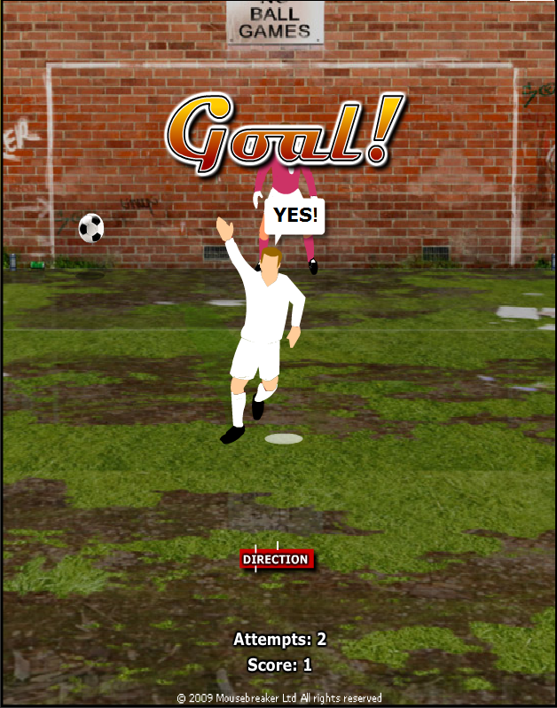 Jumpers for Goalposts 2 (Browser) screenshot: He scores!