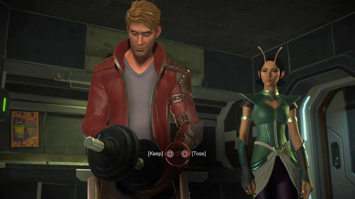 Marvel Guardians of the Galaxy: The Telltale Series - Episode 4: Who Needs You (PlayStation 4) screenshot: Tossing out all non-essential items