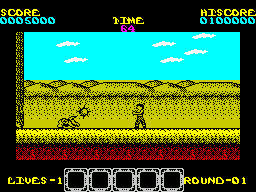 Rygar (ZX Spectrum) screenshot: Just out of range