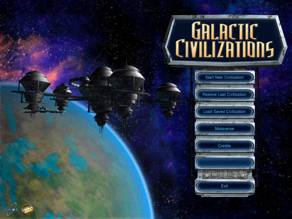 Galactic Civilizations (Windows) screenshot: Main Menu.