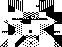 Marble Madness Deluxe Edition (ZX Spectrum) screenshot: Game over The counter on the left is my score for this run, just 100 bonus.