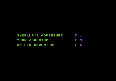 Mandragore (Commodore 64) screenshot: Main menu