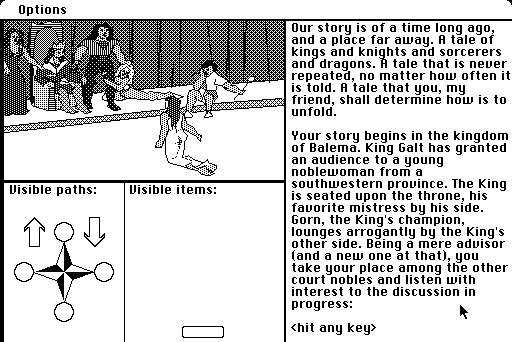 The Quest (Macintosh) screenshot: Game intro