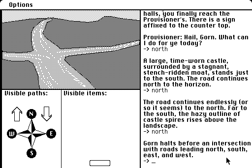 The Quest (Macintosh) screenshot: Hmmm which path?