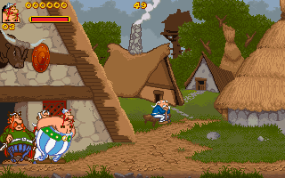 Astérix & Obélix (DOS) screenshot: Starting out as Obelix