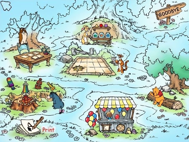 Disney's Winnie the Pooh: Kindergarten (Windows) screenshot: The map of the hundred acre wood