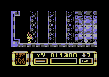 Suburban Commando (Commodore 64) screenshot: Level 2, inside the evil federation's spaceship