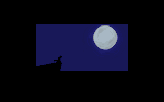 Super Trio (DOS) screenshot: ...occult, werewolves, full moon...