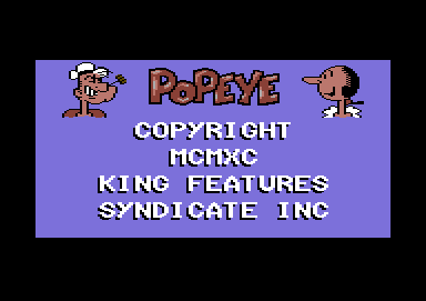 Popeye 2 (Commodore 64) screenshot: Copyright information