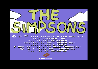 The Simpsons (Commodore 64) screenshot: Title screen