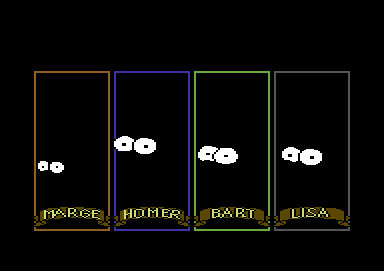 The Simpsons (Commodore 64) screenshot: Character selection