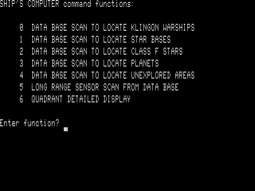 Screenshot of Star Trek III (TRS-80, 1978) - MobyGames