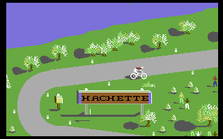 Tour de France (Commodore 64) screenshot: Nice scenery.